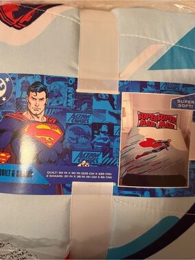 DC Comics Superman Light Blue Comforter Set - Kids Bedding